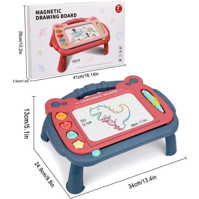 Magnetic Drawing Board: Giocattolo Educativo Per Bambini In Età Prescolare 1-3, Regalo Di Compleanno Perfetto Per Ragazzi E Ragazze Di 2 Anni, Regalo Di Natale E Halloween!