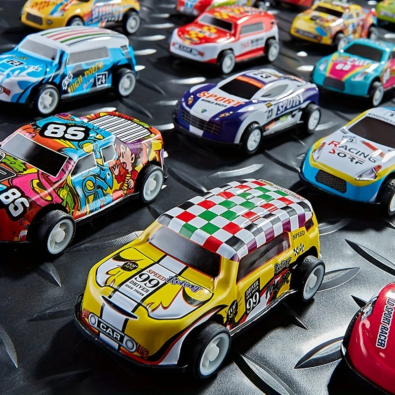 30PCS 7,62 Cm Cars Toys Set, Friction Power Alloy Casting Cars Mini Race Car Con Tappetino Da Gioco, Lega Di Metallo Cars Giocattoli Per Bambini 3 4 5 6 Anni Bambini Ragazzi E Ragazze Regali Per Feste Di Compleanno Di Natale