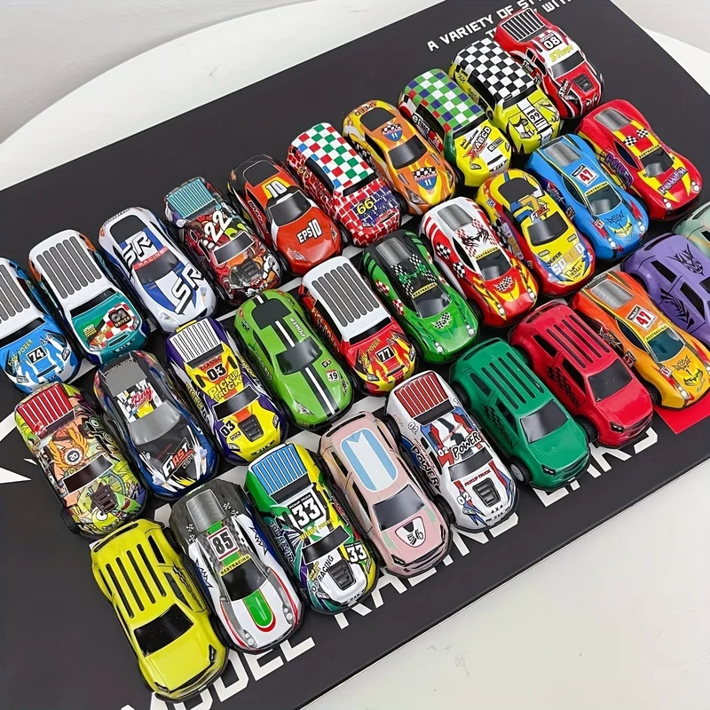 30PCS 7,62 Cm Cars Toys Set, Friction Power Alloy Casting Cars Mini Race Car Con Tappetino Da Gioco, Lega Di Metallo Cars Giocattoli Per Bambini 3 4 5 6 Anni Bambini Ragazzi E Ragazze Regali Per Feste Di Compleanno Di Natale