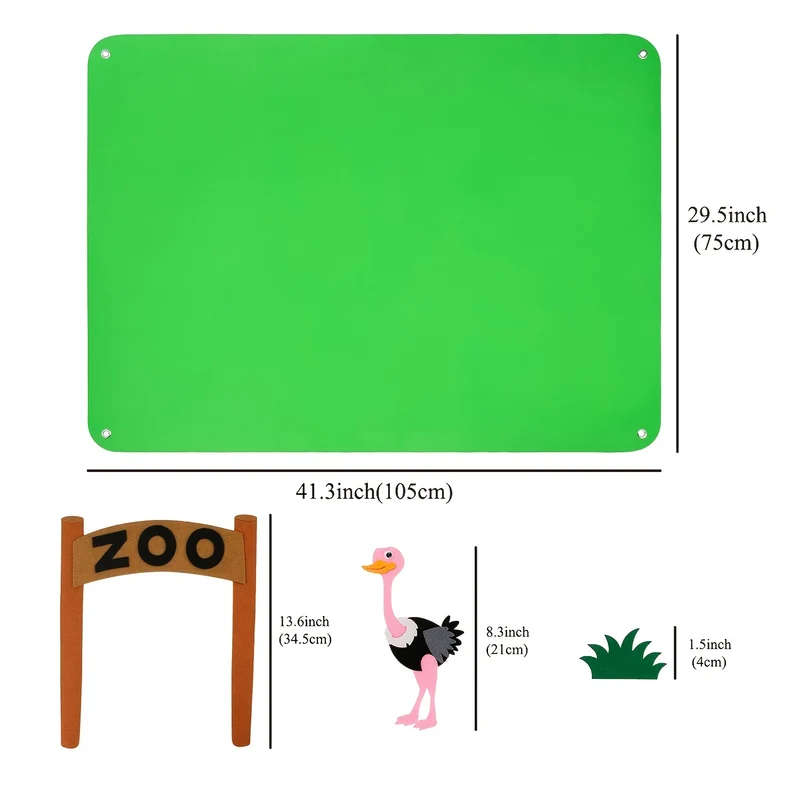 Felt Board Story Set Animals Story Toys, Figures Teaching Wall Flannel Board Kit di gioco interattivo per l'apprendimento precoce, regalo da appendere alla parete per i più piccoli Bambini