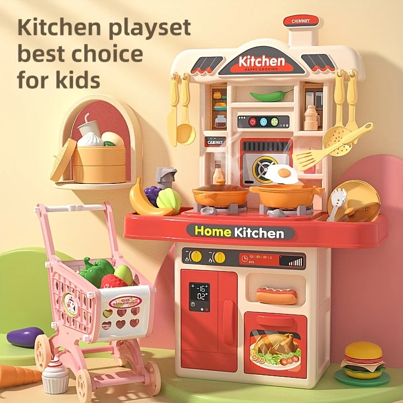 Set da gioco da cucina per bambini dei migliori chef, giocattolo da cucina realistico, include accessori da cucina, luci e suoni, regalo per bambini, ragazze e ragazzi dai 3 anni in su, regali di Natale e Halloween.