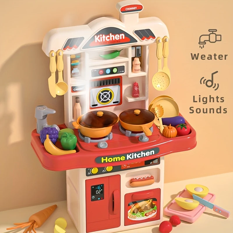 Set da gioco da cucina per bambini dei migliori chef, giocattolo da cucina realistico, include accessori da cucina, luci e suoni, regalo per bambini, ragazze e ragazzi dai 3 anni in su, regali di Natale e Halloween.