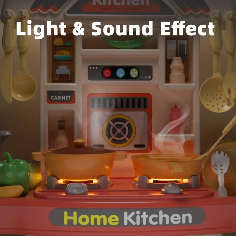 Set da gioco da cucina per bambini dei migliori chef, giocattolo da cucina realistico, include accessori da cucina, luci e suoni, regalo per bambini, ragazze e ragazzi dai 3 anni in su, regali di Natale e Halloween.