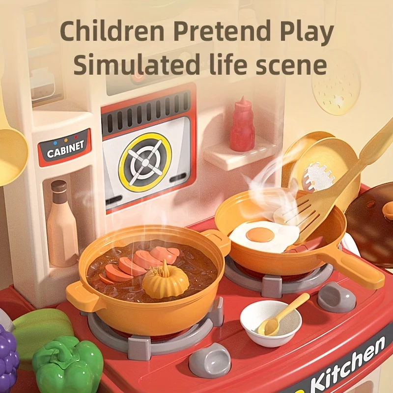 Set da gioco da cucina per bambini dei migliori chef, giocattolo da cucina realistico, include accessori da cucina, luci e suoni, regalo per bambini, ragazze e ragazzi dai 3 anni in su, regali di Natale e Halloween.