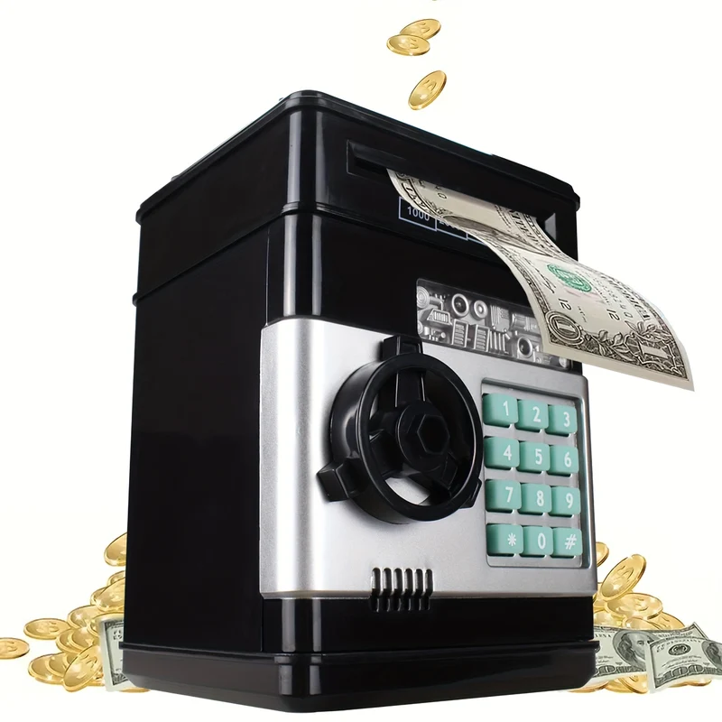 Contanti, monete, cassette di sicurezza, salvadanaio elettronico, bancomat, salvadanaio con password, inserimento automatico nella scatola di stoccaggio delle banconote, regalo sicuro per Halloween/Giorno del Ringraziamento/Natale