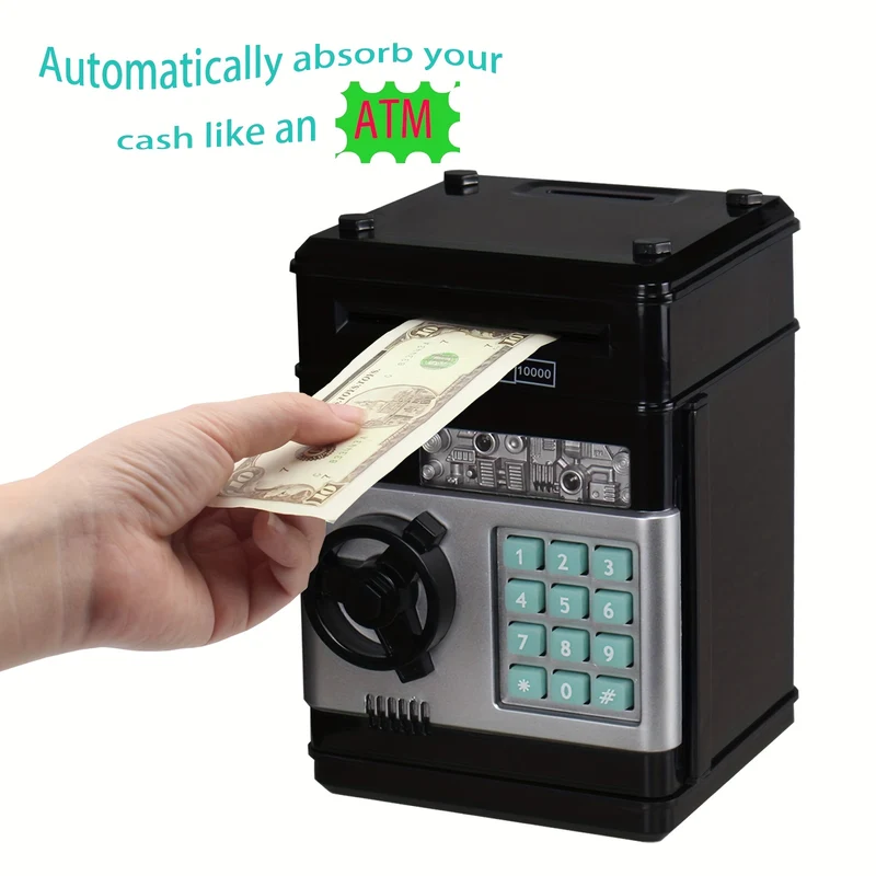 Contanti, monete, cassette di sicurezza, salvadanaio elettronico, bancomat, salvadanaio con password, inserimento automatico nella scatola di stoccaggio delle banconote, regalo sicuro per Halloween/Giorno del Ringraziamento/Natale