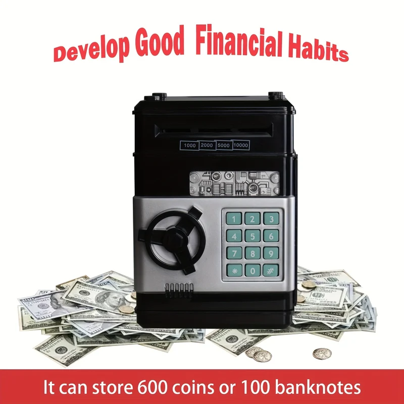Contanti, monete, cassette di sicurezza, salvadanaio elettronico, bancomat, salvadanaio con password, inserimento automatico nella scatola di stoccaggio delle banconote, regalo sicuro per Halloween/Giorno del Ringraziamento/Natale