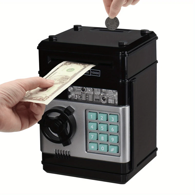 Contanti, monete, cassette di sicurezza, salvadanaio elettronico, bancomat, salvadanaio con password, inserimento automatico nella scatola di stoccaggio delle banconote, regalo sicuro per Halloween/Giorno del Ringraziamento/Natale