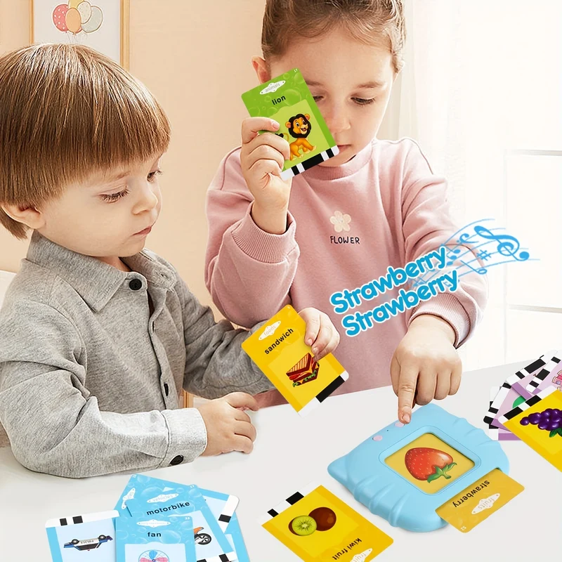 Schede Flash Blu Per Bambini Giocattoli Di Apprendimento Per 2 3 4 5 6 Anni, Macchina Da Lettura Con 112 Schede Flash, 224 Parole, Giocattoli Elettronici Per L'apprendimento Prescolare E Regalo Di Compleanno Per Bambini Dai 2 Ai 6 Anni