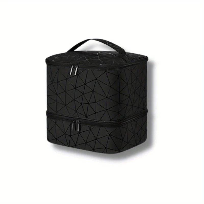 Organizzatore di smalti per unghie, custodia per strumenti per unghie a doppio strato e asciugatrice per unghie, custodia per il trasporto di smalti per unghie con divisori, borsa per la conservazione di oli essenziali regalo di Natale