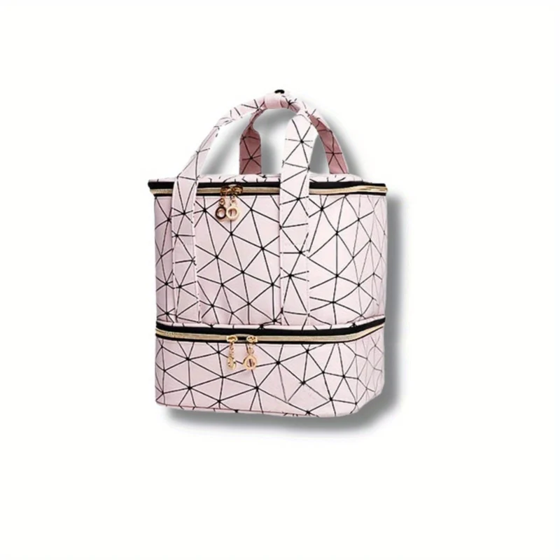 Organizzatore di smalti per unghie, custodia per strumenti per unghie a doppio strato e asciugatrice per unghie, custodia per il trasporto di smalti per unghie con divisori, borsa per la conservazione di oli essenziali regalo di Natale