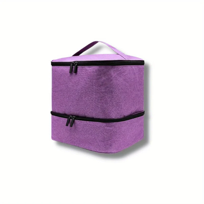 Organizzatore di smalti per unghie, custodia per strumenti per unghie a doppio strato e asciugatrice per unghie, custodia per il trasporto di smalti per unghie con divisori, borsa per la conservazione di oli essenziali regalo di Natale