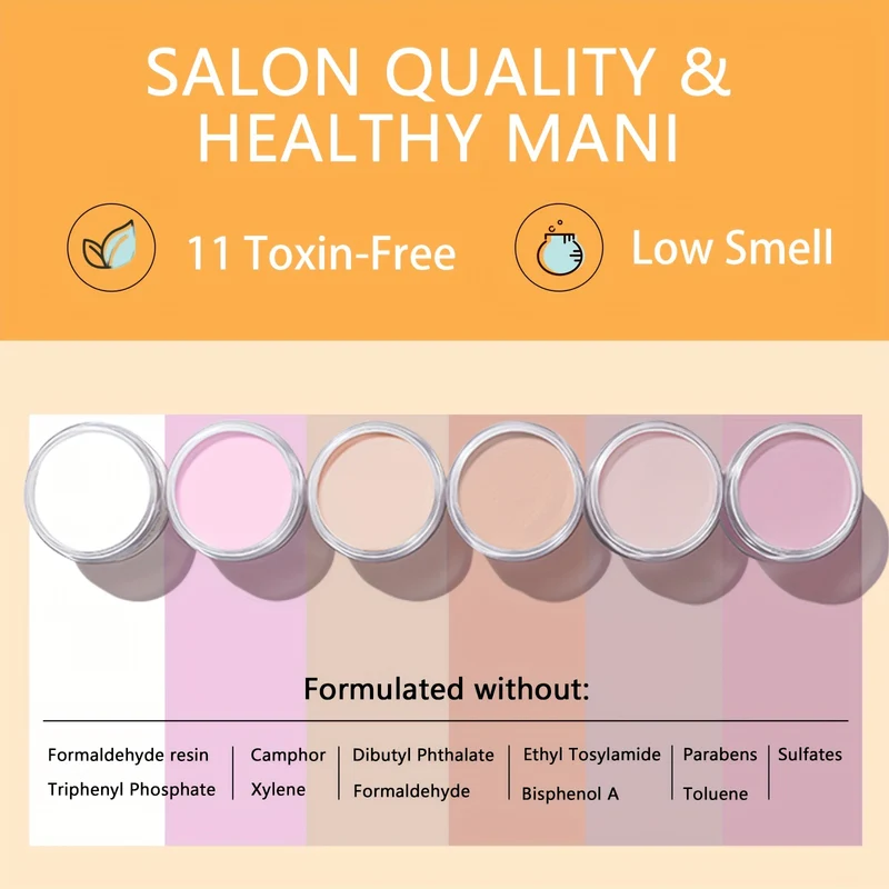 Set di polvere per immersione delle unghie Glitter Dust Nude Pink No Need Lamp Cure Natural Dry Long Lasting Dip Liquid Polish Kits
