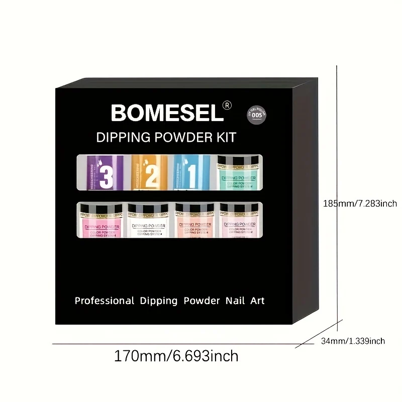 Set di polvere per immersione delle unghie Glitter Dust Nude Pink No Need Lamp Cure Natural Dry Long Lasting Dip Liquid Polish Kits