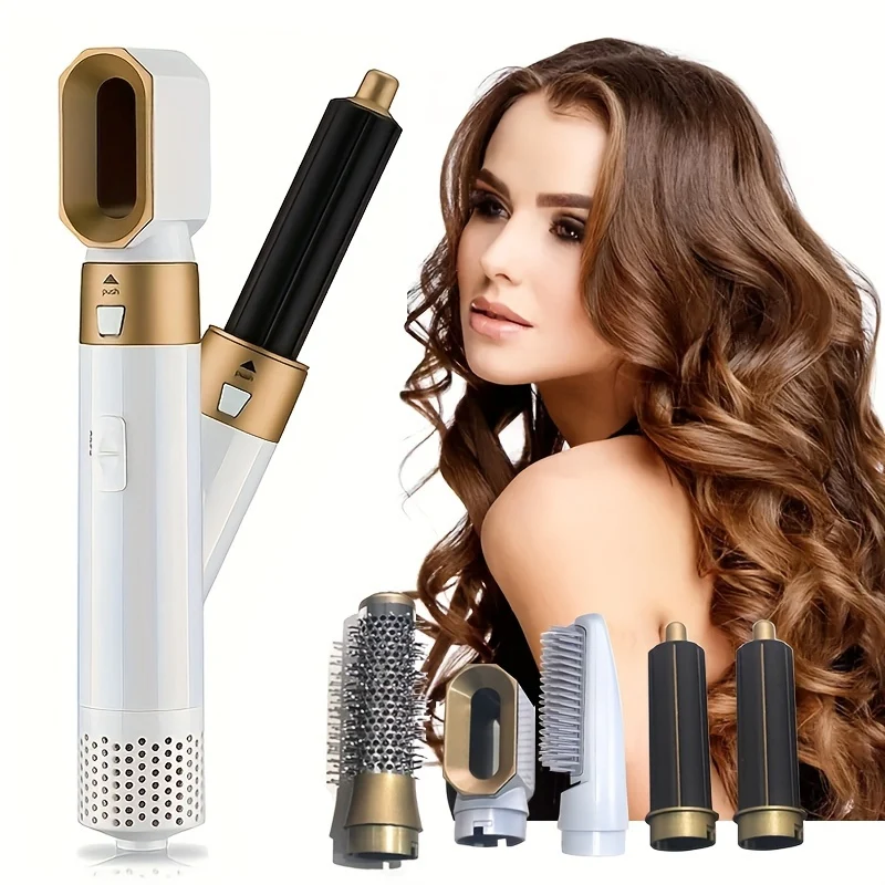 5 In 1 Asciugacapelli Spazzola Asciugacapelli Pettine Asciugacapelli Elettrico Asciugacapelli Professionale E Capelli Più Dritti Asta Di Ferro Arricciacapelli Bigodino Automatico
