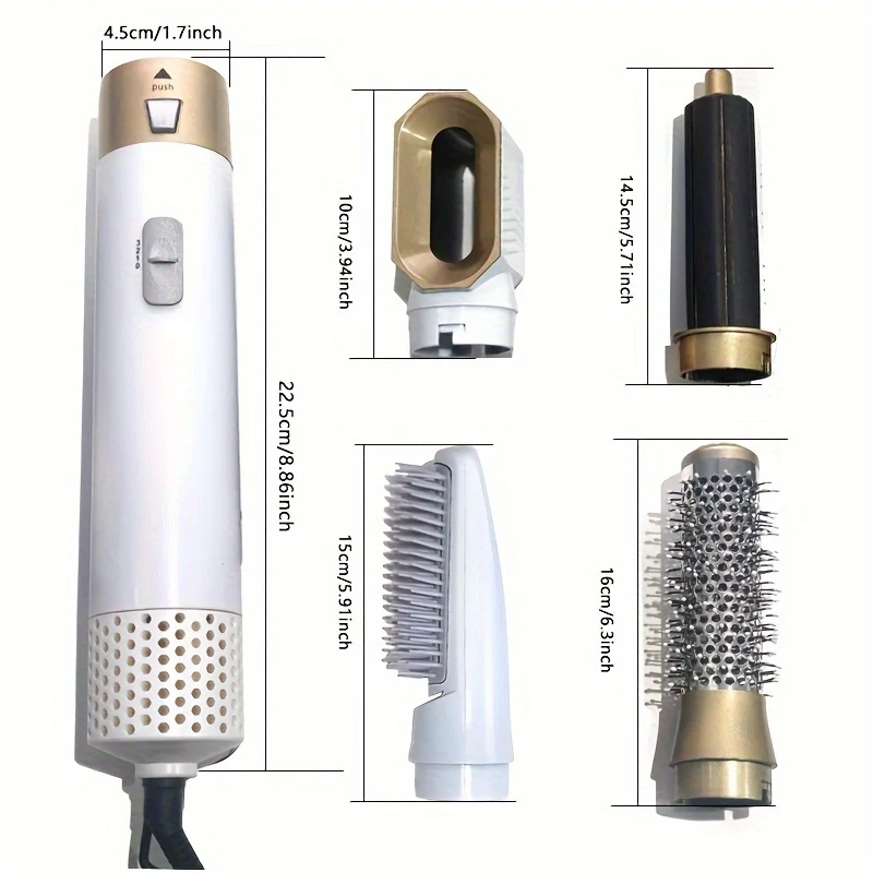 5 In 1 Asciugacapelli Spazzola Asciugacapelli Pettine Asciugacapelli Elettrico Asciugacapelli Professionale E Capelli Più Dritti Asta Di Ferro Arricciacapelli Bigodino Automatico