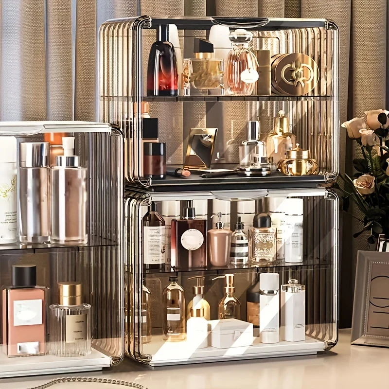 Organizzatore Professionale Per Trucco Cosmetico A Prova Di Polvere E Acqua, Con Cassetti, Grande Capacità, Organizer Da Banco Per Vanità, Bagno E Camera Da Letto