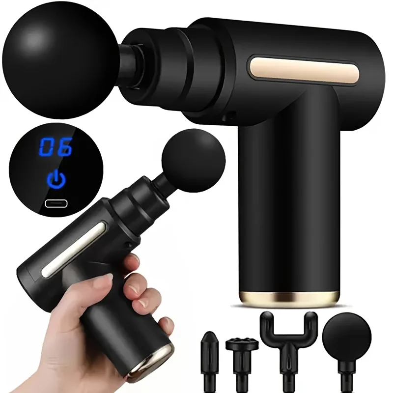 Pistola Per Massaggio 1pc, Massaggiatore A Percussione Portatile Per Muscoli Dei Tessuti Profondi Per Dolori Al Corpo, Alla Schiena E Al Collo, Design Elegante Ultra Compatto, Alimentato Da Una Coppia Elevata, Regalo Per La Festa Del Papà Per Papà