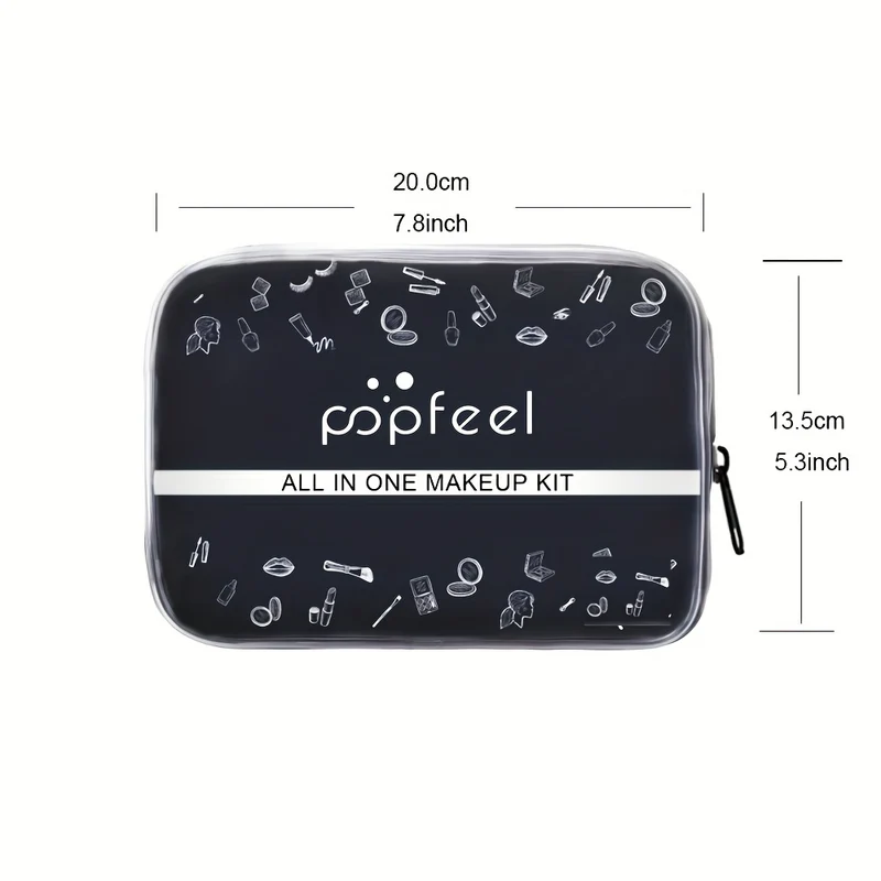 POPFEEL Kit Trucco Set Regalo Completo Per Donne, Include Set Di Pennelli Per Trucco, Palette Di Ombretti, Set Di Lucidalabbra, Rossetto, Blush, Fondotinta, Correttore, Mascara, Matita Per Sopracciglia