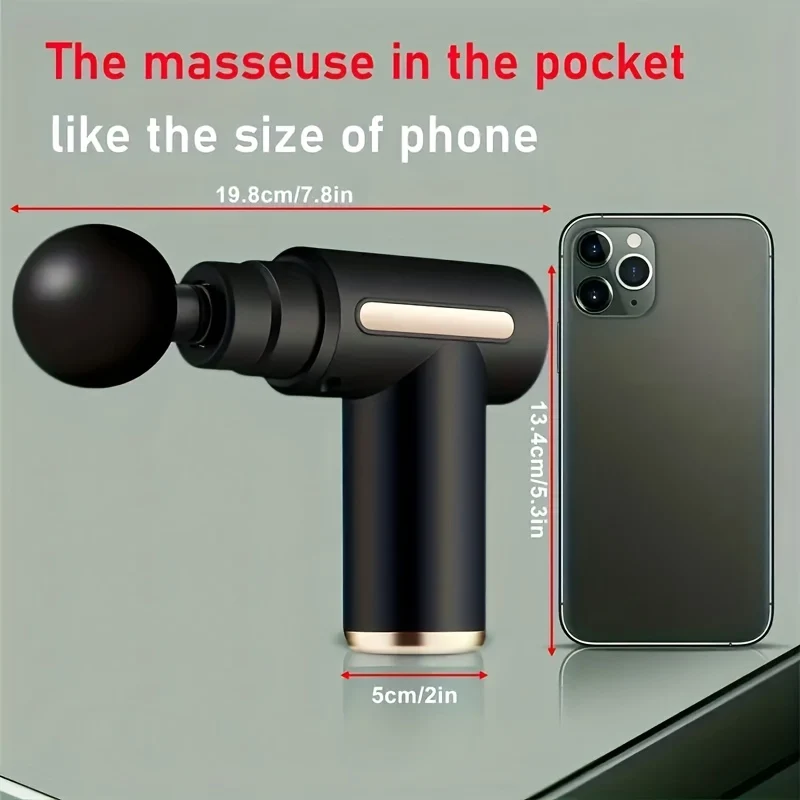 Mini Massage Gun Allevia Il Dolore Istantaneamente, 10.16 Cmterchangeable Massage Heads - Ottieni Un Immediato Sollievo Muscolare
