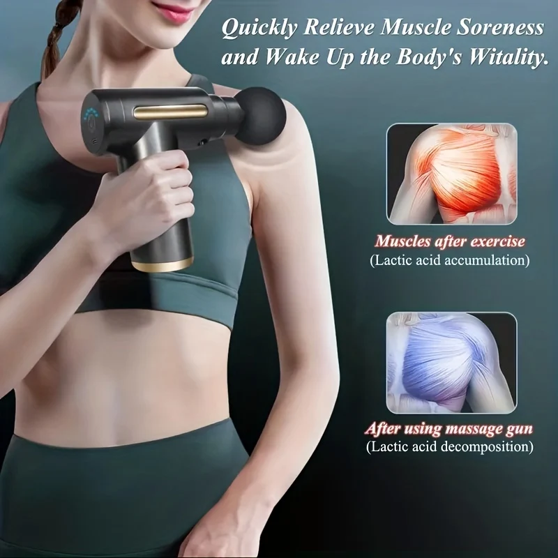 Mini Massage Gun Allevia Il Dolore Istantaneamente, 10.16 Cmterchangeable Massage Heads - Ottieni Un Immediato Sollievo Muscolare