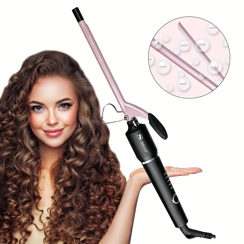 Bigodino Per Capelli A Ioni Negativi Di Ferro Arricciacapelli Ultra Fine Rosa Strumento Per Lo Styling Dei Capelli Arricciacapelli Istantaneo Retrò