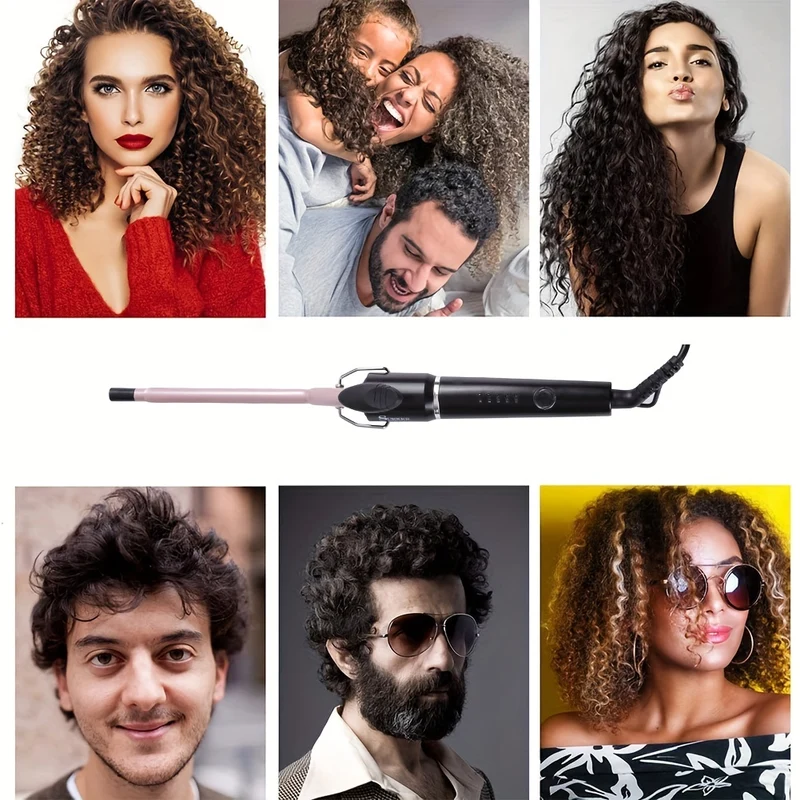 Bigodino Per Capelli A Ioni Negativi Di Ferro Arricciacapelli Ultra Fine Rosa Strumento Per Lo Styling Dei Capelli Arricciacapelli Istantaneo Retrò