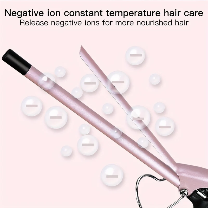 Bigodino Per Capelli A Ioni Negativi Di Ferro Arricciacapelli Ultra Fine Rosa Strumento Per Lo Styling Dei Capelli Arricciacapelli Istantaneo Retrò