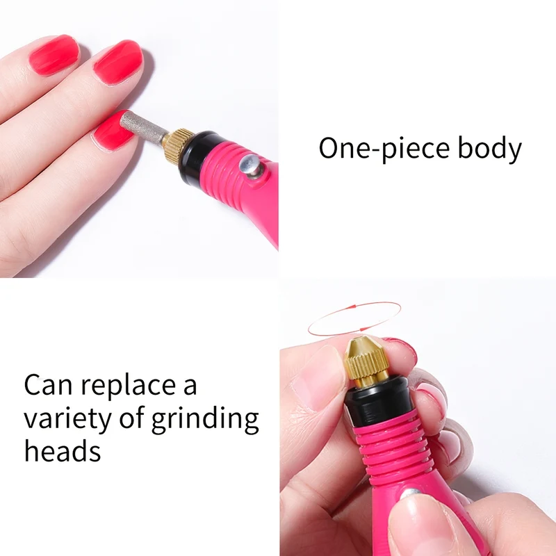 Trapano professionale per unghie acriliche, trapano per unghie elettrico USB, kit di limatura per unghie elettrico per unghie in gel e salone domestico, strumenti di lucidatura per manicure e pedicure