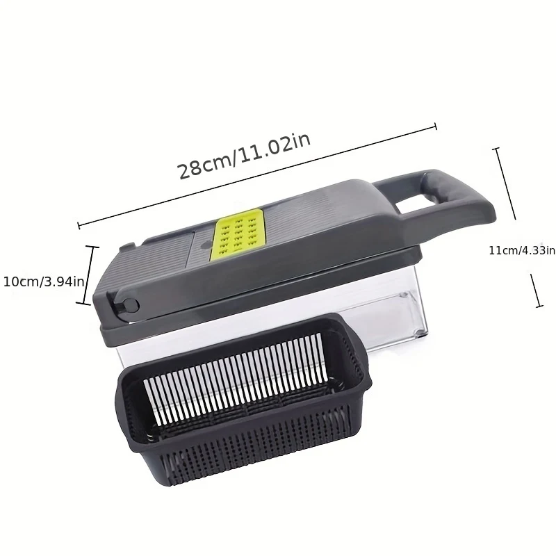 14 pz./set, di tritacarne per verdure, affettatrice multifunzione per frutta, grattugia manuale per alimenti, affettatrice per verdure, taglierina con contenitore, tritacarne per cipolle, tritatutto per patate domestiche, roba da cucina, gadget da cucina
