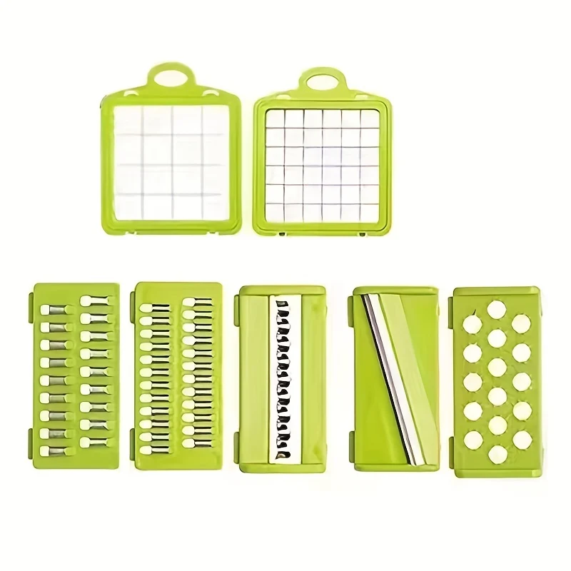 14 pz./set, di tritacarne per verdure, affettatrice multifunzione per frutta, grattugia manuale per alimenti, affettatrice per verdure, taglierina con contenitore, tritacarne per cipolle, tritatutto per patate domestiche, roba da cucina, gadget da cucina
