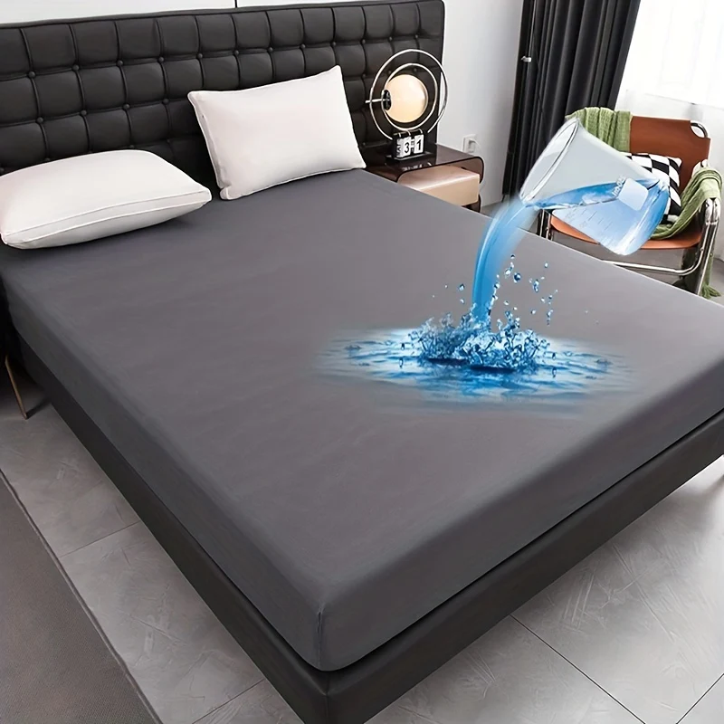 1pc Lenzuolo Impermeabile, Morbido Comodo Traspirante Coprimaterasso In Tinta Unita, Per Camera Da Letto Ospiti Dormitorio Hotel, Con Tasca Profonda, Solo Lenzuolo Con Angoli