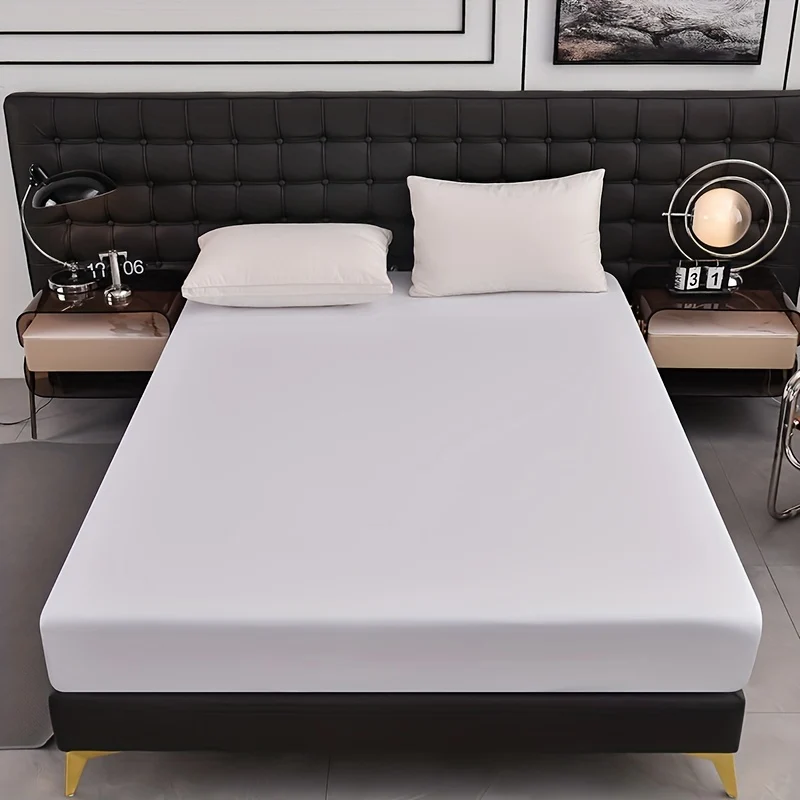 1pc Lenzuolo Impermeabile, Morbido Comodo Traspirante Coprimaterasso In Tinta Unita, Per Camera Da Letto Ospiti Dormitorio Hotel, Con Tasca Profonda, Solo Lenzuolo Con Angoli