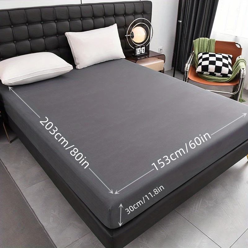1pc Lenzuolo Impermeabile, Morbido Comodo Traspirante Coprimaterasso In Tinta Unita, Per Camera Da Letto Ospiti Dormitorio Hotel, Con Tasca Profonda, Solo Lenzuolo Con Angoli