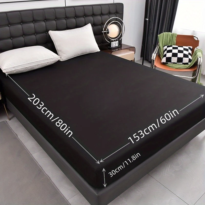 1pc Lenzuolo Impermeabile, Morbido Comodo Traspirante Coprimaterasso In Tinta Unita, Per Camera Da Letto Ospiti Dormitorio Hotel, Con Tasca Profonda, Solo Lenzuolo Con Angoli