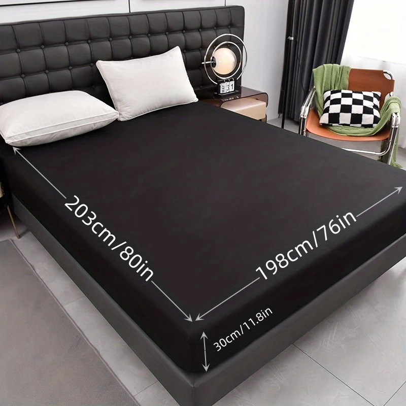 1pc Lenzuolo Impermeabile, Morbido Comodo Traspirante Coprimaterasso In Tinta Unita, Per Camera Da Letto Ospiti Dormitorio Hotel, Con Tasca Profonda, Solo Lenzuolo Con Angoli