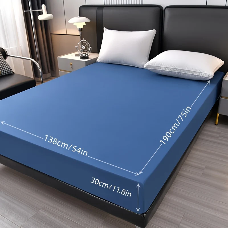 1pc Lenzuolo Impermeabile, Morbido Comodo Traspirante Coprimaterasso In Tinta Unita, Per Camera Da Letto Ospiti Dormitorio Hotel, Con Tasca Profonda, Solo Lenzuolo Con Angoli