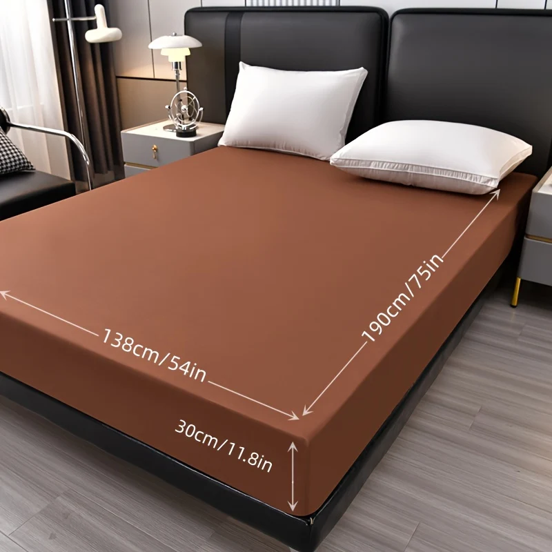 1pc Lenzuolo Impermeabile, Morbido Comodo Traspirante Coprimaterasso In Tinta Unita, Per Camera Da Letto Ospiti Dormitorio Hotel, Con Tasca Profonda, Solo Lenzuolo Con Angoli