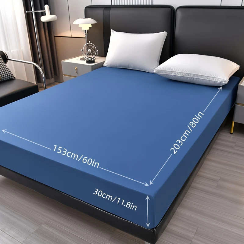 1pc Lenzuolo Impermeabile, Morbido Comodo Traspirante Coprimaterasso In Tinta Unita, Per Camera Da Letto Ospiti Dormitorio Hotel, Con Tasca Profonda, Solo Lenzuolo Con Angoli