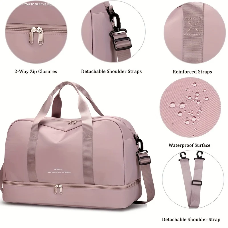 Espandibile Bagaglio Da Viaggio, Borsa Sportiva, Borsa Fitness, Borsa Da Weekend A Spalla Singola Per Donne