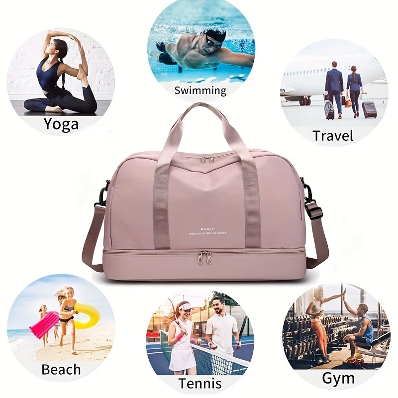 Espandibile Bagaglio Da Viaggio, Borsa Sportiva, Borsa Fitness, Borsa Da Weekend A Spalla Singola Per Donne