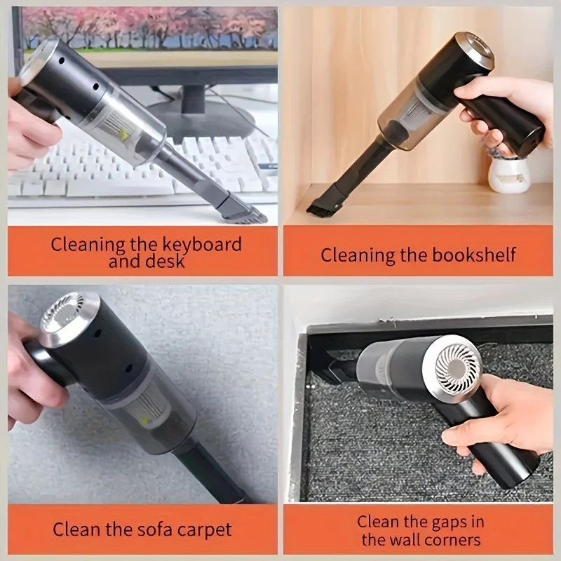1pc Potente Aspirapolvere Portatile, Piccolo E Senza Fili, Con Forte Aspirazione, Adatto Per La Pulizia Domestica, Dell'auto E Da Tavolo
