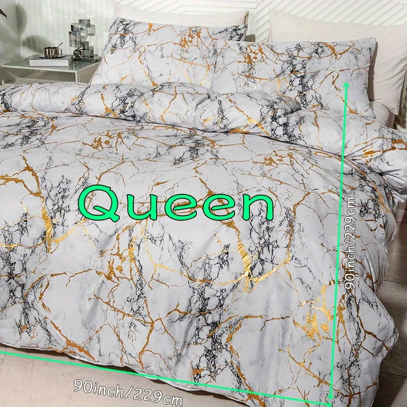 Set copripiumino bronzatura 3 pz., set di biancheria da letto, copripiumino morbido e confortevole, per camera da letto, camera degli ospiti (1*copripiumino + 2*federe, senza nucleo)