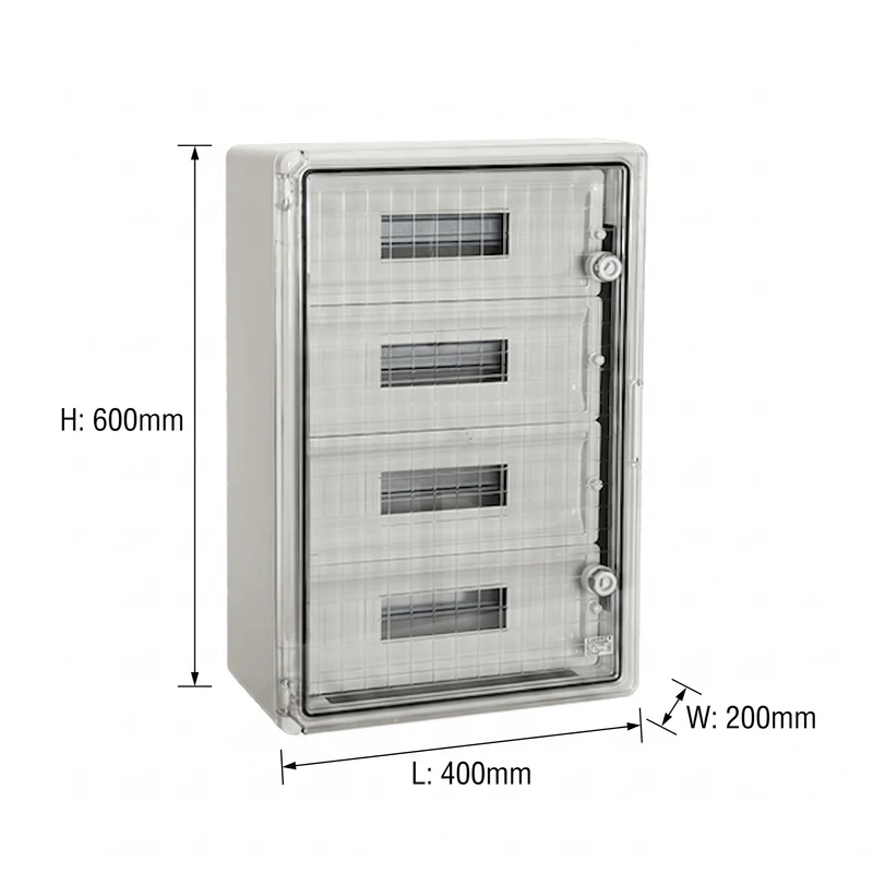 Centralino Elettrico Stagno in Plastica 60 Moduli IP65 con Porta Trasparente - ELMARK