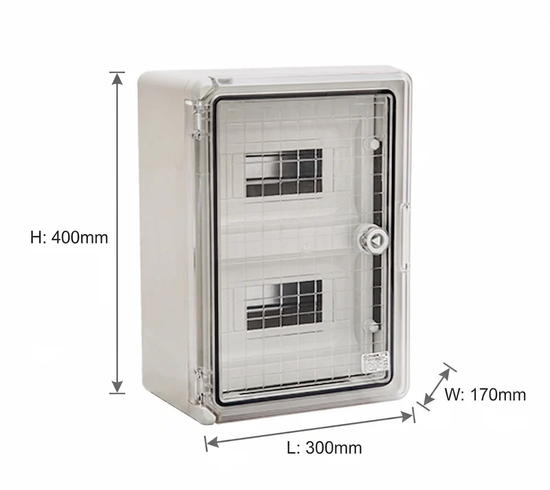 Centralino Elettrico Stagno 24 Moduli IP65 con Porta Trasparente - ELMARK