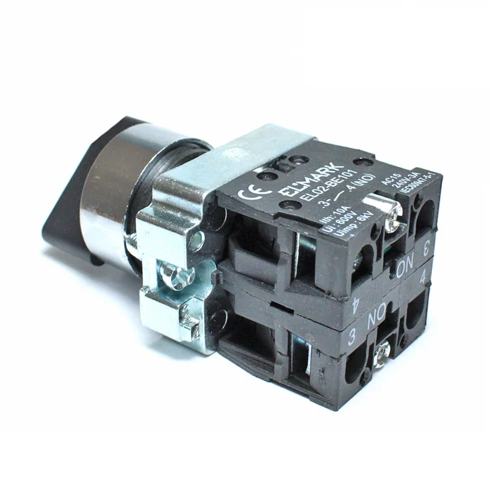 Selettore rotativo 3 posizioni 2NO 22,5 mm Elmark EL2-BD33
