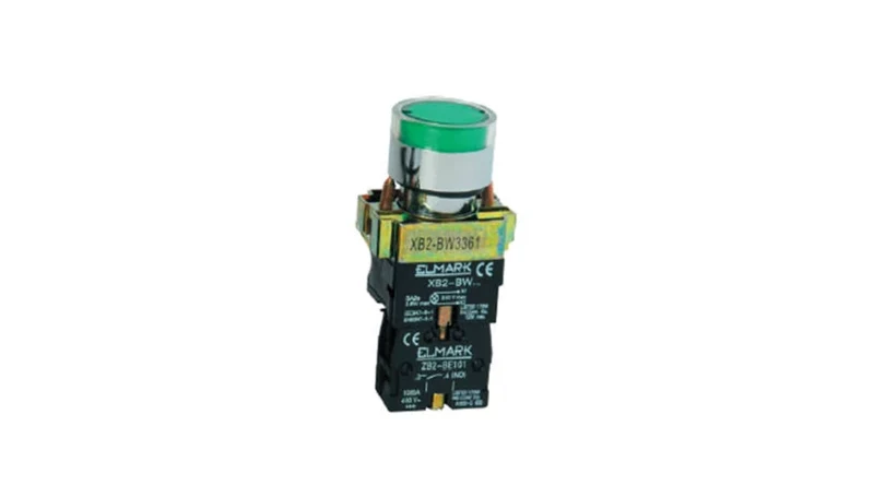 Pulsante Luminoso LED Verde 230V (1NO) – Serie Elmark EL2-BW3371