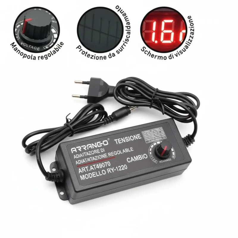 Alimentatore Universale Regolabile 3V-24V 3A con Display Digitale