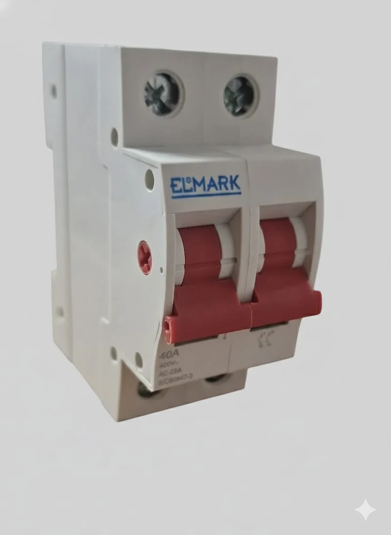 Sezionatore 2P 40A - Interruttore Generale da Quadro DIN (Elmark )