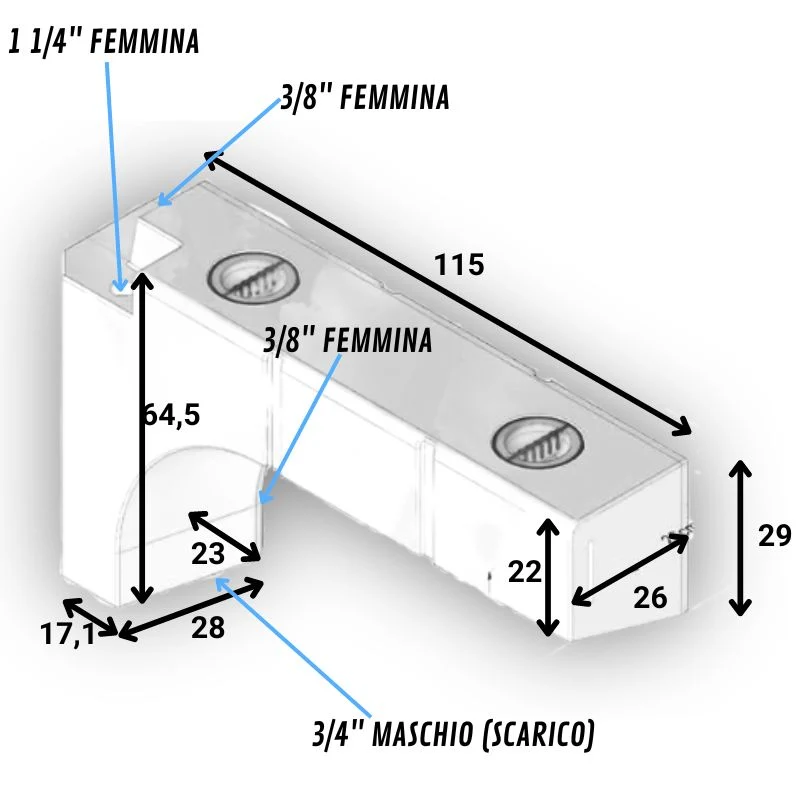 VECAM - SERBATOIO 95L PASSARUOTA FURGONI CON FIX-SYSTEM